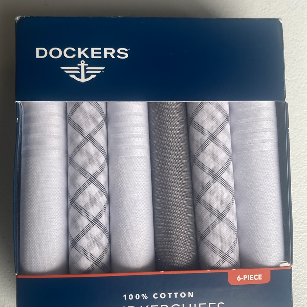 Dockers 6 pack of 100% cotton handkerchiefs - Picture 4 of 14
